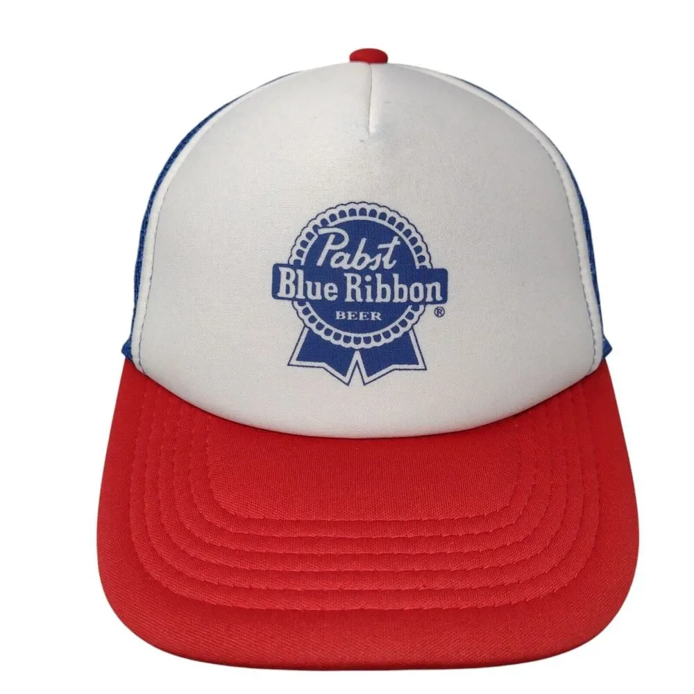 Pabst Blue Ribbon Beer Snapback Hat Multicolor OSFA Mesh Back 6 Panel